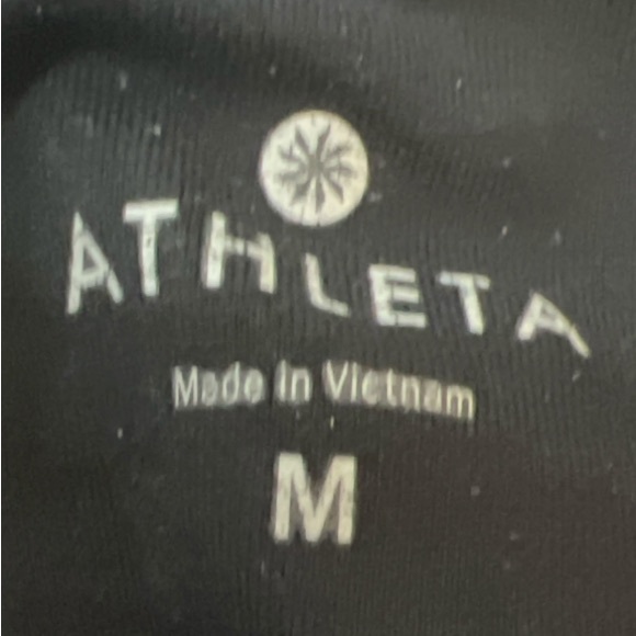 Athleta‎ Zippy Balance Capri Leggings Black Gray Stripe Size M - Picture 3 of 8